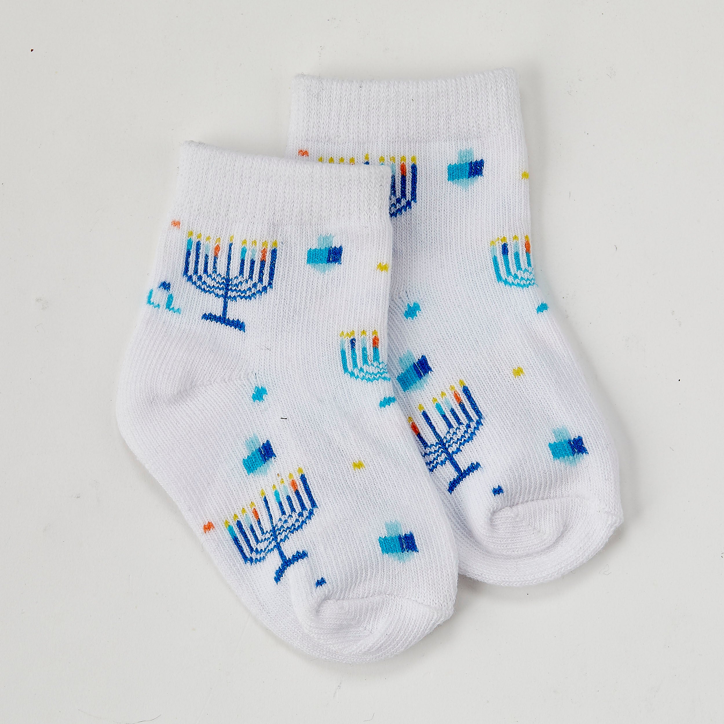 CHANUKAH SOCKS, COTTON BLEND, BABY, CARDED